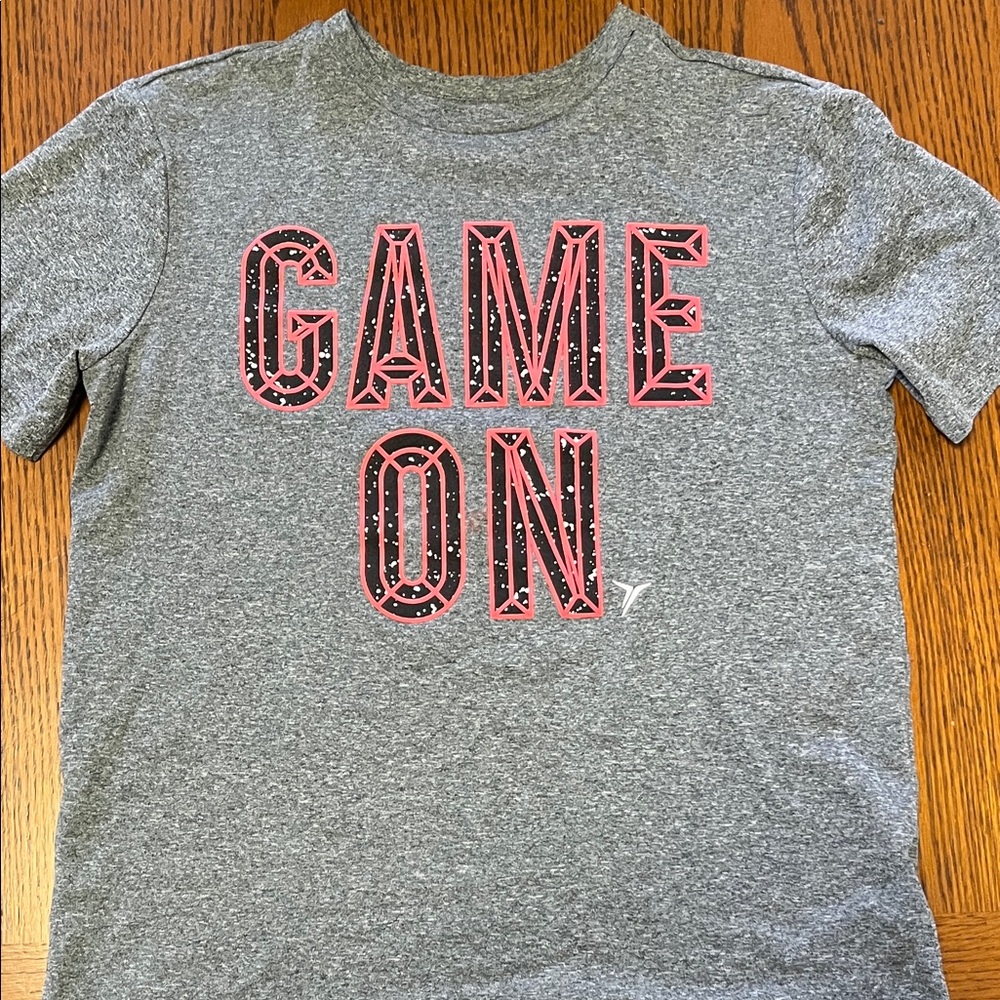 Old Navy Gray and Pink 'Game On' Tee